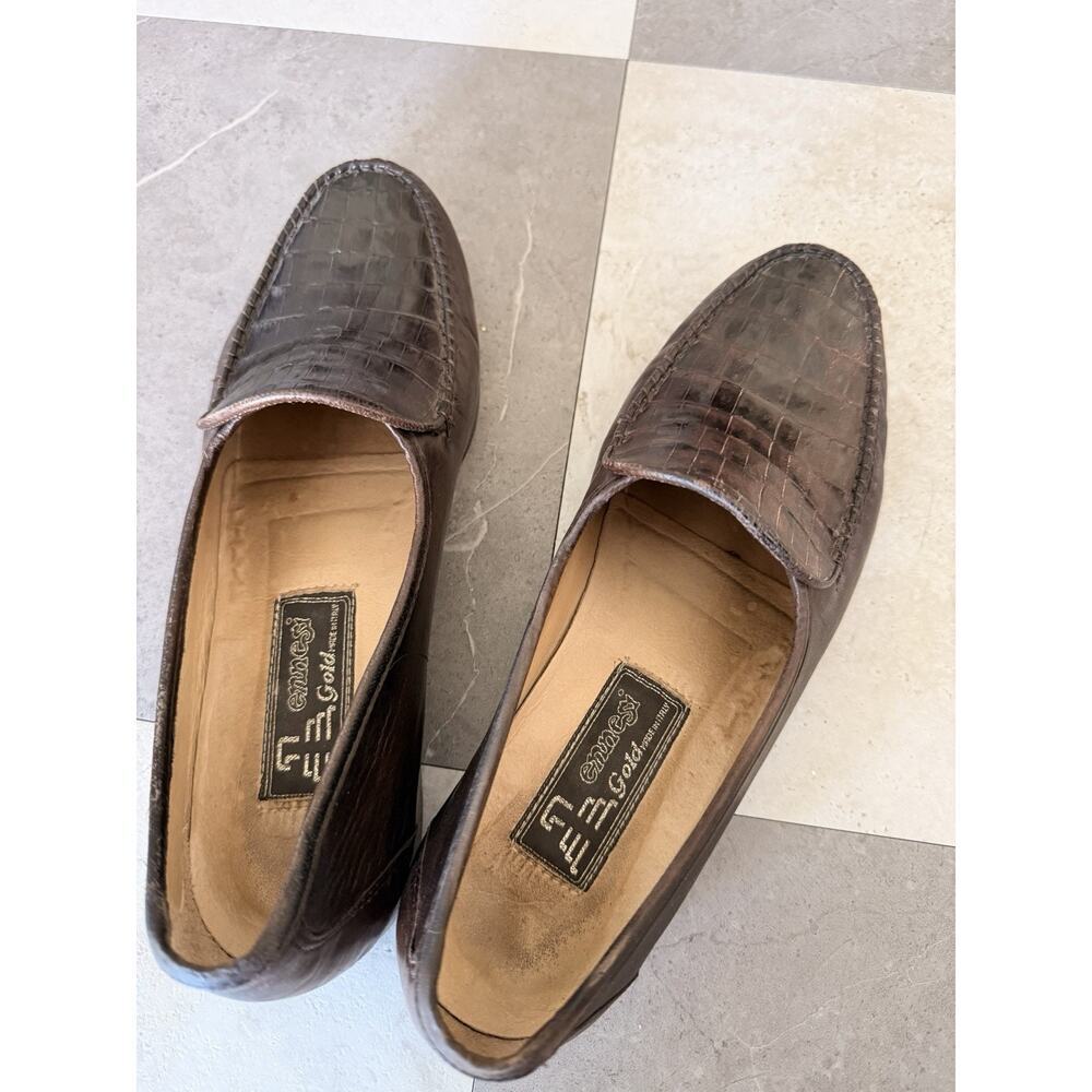Enzo Angiolini Alligator Leather Loafers Brown Made in Italy Women’s Size 9